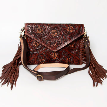 American Darling Envelope Hand Tooled Genuine Leather Women Bag Western Handbag Purse |